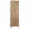 Armoire 2 portes fa&ccedil;ade en bois de ch&ecirc;ne nervur&eacute; Avourio, larg. 60 x haut. 210 cm