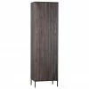 Armoire fa&ccedil;ade en bois de fr&ecirc;ne nervur&eacute; Avourio, larg. 60 x haut. 210 cm