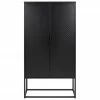 Westwing Collection Armoire industrielle en métal noir Neptun, larg. 80 x haut. 150 cm