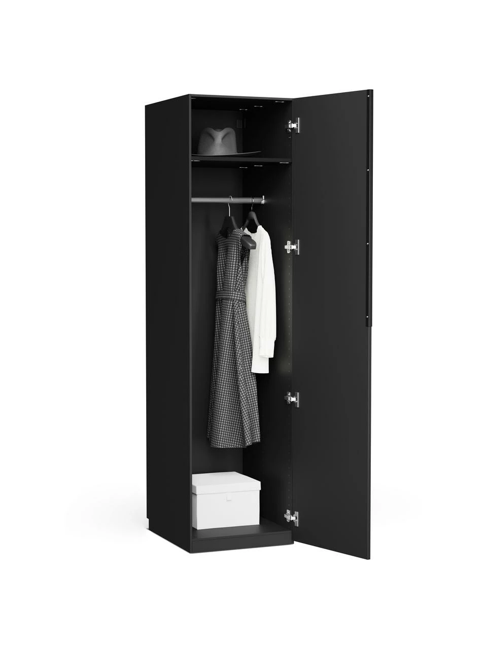 Westwing Collection Armoire modulaire noire Leon, largeur 50 cm, plusieurs variantes, Basic Interior, hauteur 200 cm â Image 4