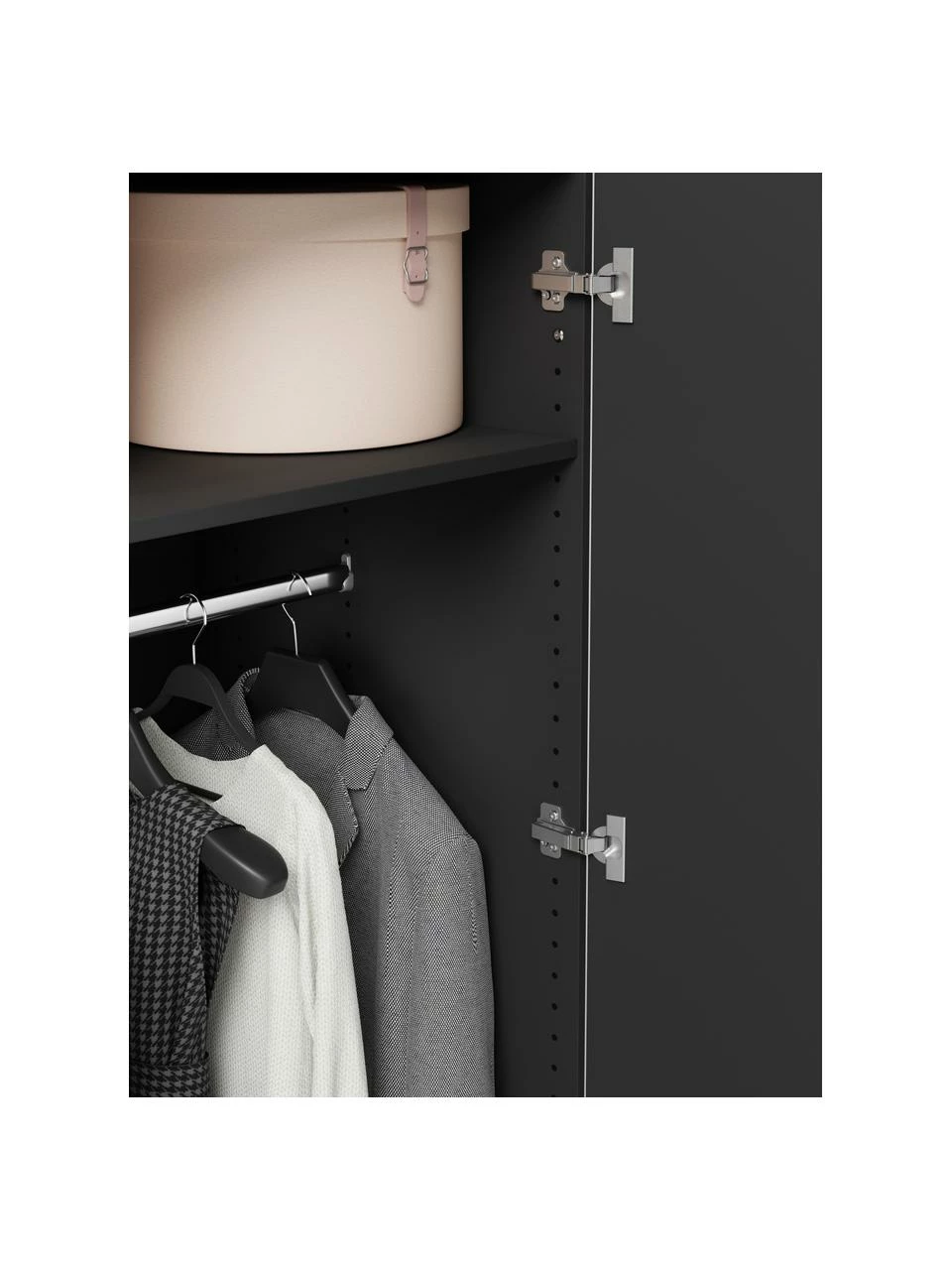 Westwing Collection Armoire modulaire noire Leon, largeur 50 cm, plusieurs variantes, Basic Interior, hauteur 200 cm â Image 5