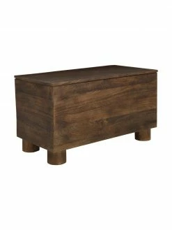 Banc bois de manguier avec rangement Grow, larg. 80 x haut. 45 cm