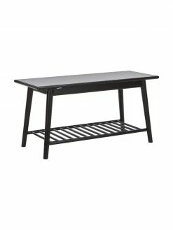 Banc en bambou noir Noble, larg. 90 x haut. 45 cmDisponibilité limitée