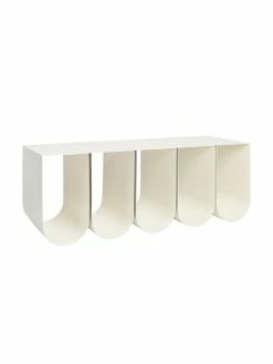 Banc métal blanc Curved, larg. 110 x long. 42 cm