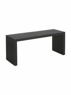 Banc moderne bois massif acajou noir Rib, larg. 104 x haut. 43 cm