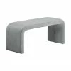 Westwing Collection Banquette moderne velours grise Penelope, larg. 110 x haut. 45 cm
