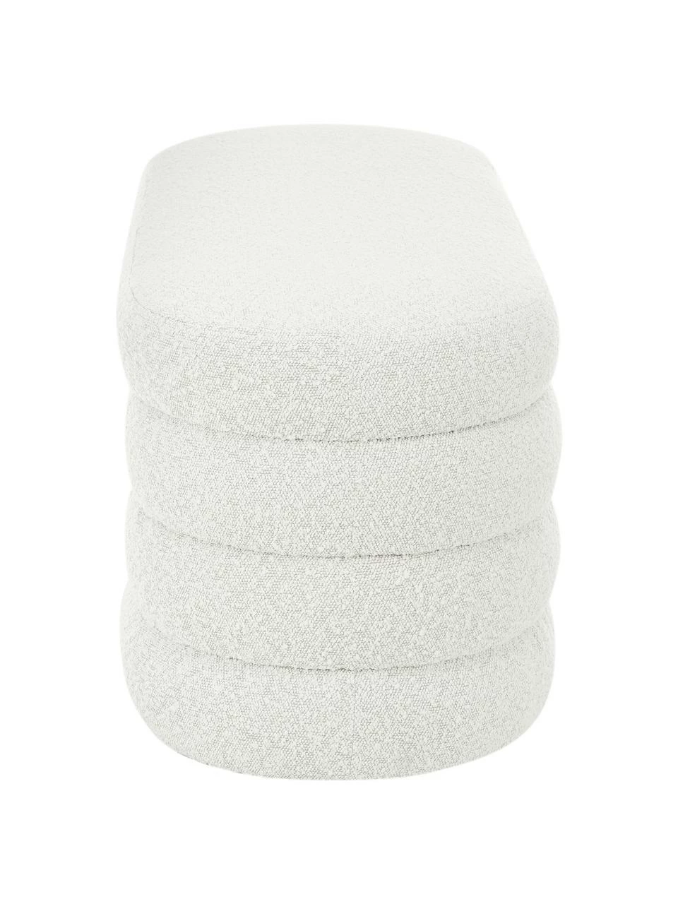 Westwing Collection Banquette tissu bouclé blanc crème Alto, larg. 110 x haut. 47 cm â Image 6