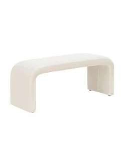 Westwing Collection Banquette velours blanche-créme Penelope, larg. 110 x haut. 46 cm