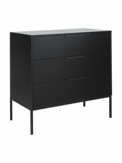 Commode noire à tiroirs Adam, larg. 94 x haut. 93 cm