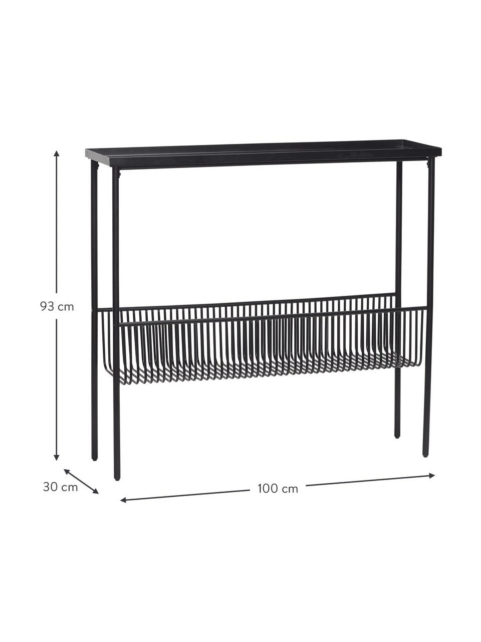 Hübsch Console métal noir Eyrie, larg. 100 x haut. 93 cm – Image 3