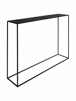 Console noire en métal Expo, larg. 110 x prof. 25 cm