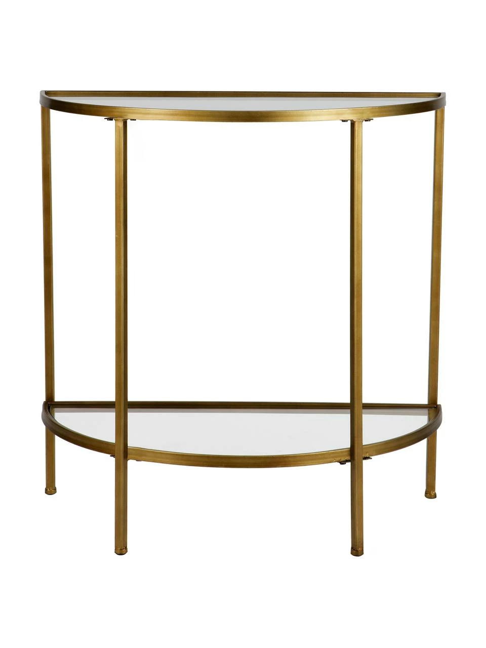 Console semi-circulaire en verre finition antiquaire Goddess, larg. 76 x haut. 75 cm – Image 4