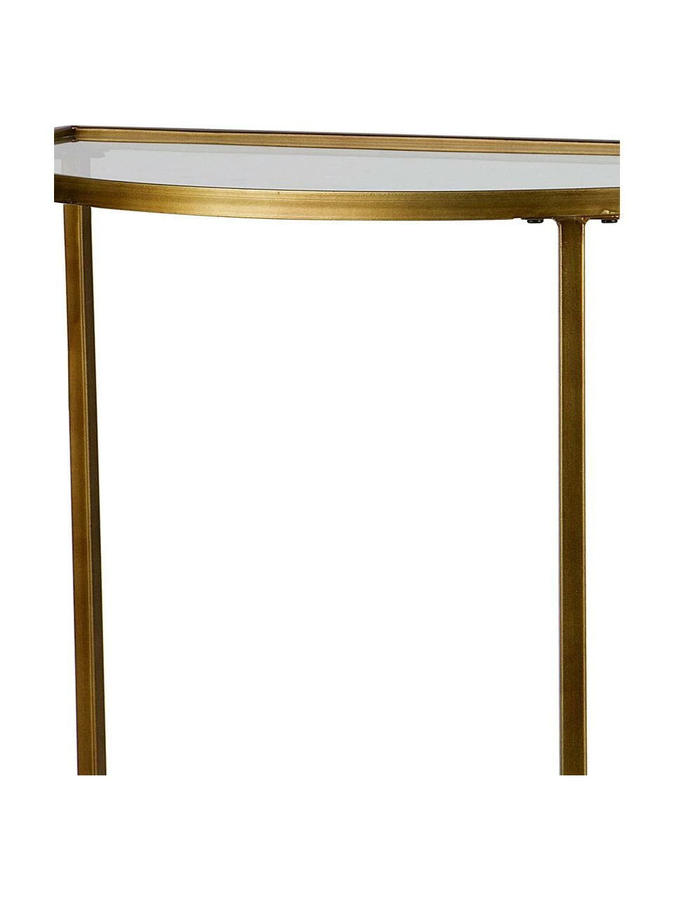 Console semi-circulaire en verre finition antiquaire Goddess, larg. 76 x haut. 75 cm – Image 5