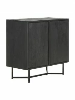 Westwing Collection Enfilade bois massif noir Luca, larg. 90 x haut. 83 cm