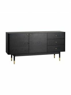Rowico Enfilade noire Fenwood, larg. 160 x haut. 79 cm