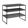 Étagère noire à chaussures Bench, larg. 65 x haut. 50 cm