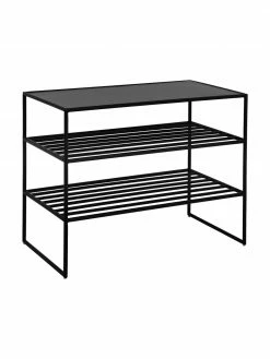 Étagère noire à chaussures Bench, larg. 65 x haut. 50 cm