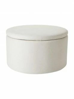 Westwing Collection Grand tabouret avec coffre beige Alida, Ă 70 x haut. 42 cm