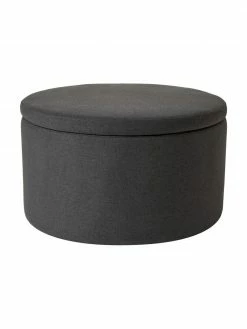 Westwing Collection Grand tabouret avec coffre gris foncé Alida, Ă 70 x haut. 42 cm