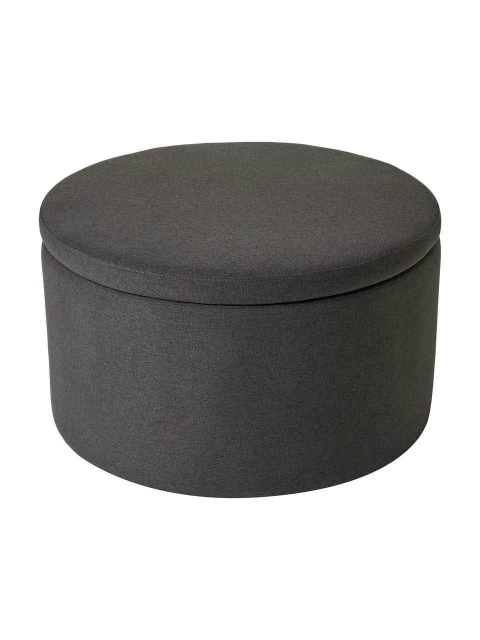 Westwing Collection Grand tabouret avec coffre gris foncé Alida, Ø 70 x haut. 42 cm – Image 5