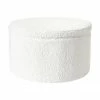 Westwing Collection Grand tabouret avec coffre tissu boucl&eacute; blanc Alida, Ø 70 x haut. 42 cm