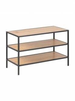 Meuble à chaussures bois et métal Seaford, larg. 77 x haut. 50 cm