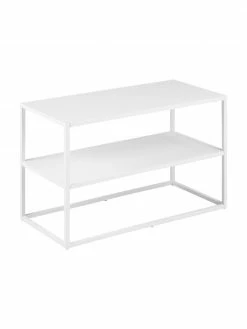 Westwing Collection Meuble à chaussures métal blanc Neptun, larg. 70 x haut. 45 cm