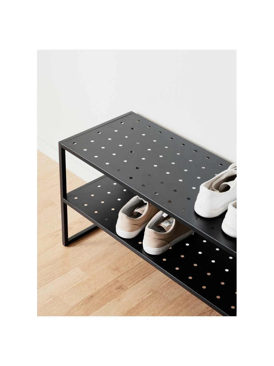 Rowico Meuble à chaussures métal noir Malone, larg. 80 x haut. 42 cmSeulement 1 produit disponible – Image 2