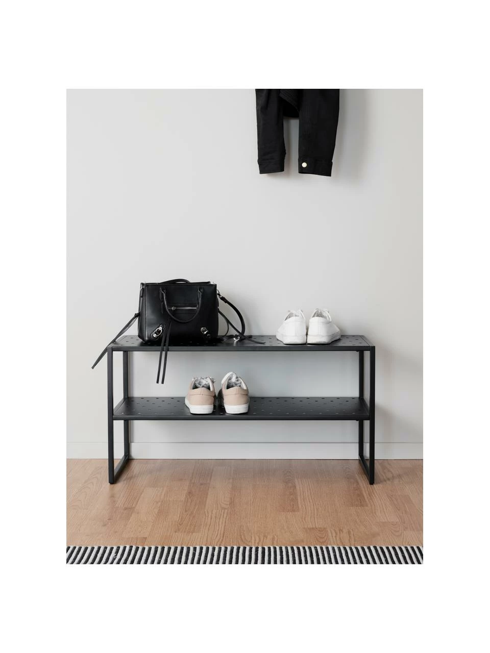 Rowico Meuble à chaussures métal noir Malone, larg. 80 x haut. 42 cmSeulement 1 produit disponible – Image 6