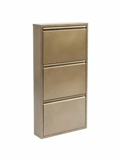 Kare Design Meuble à chaussures mural à 3 casiers rabattables Caruso, larg. 50 x haut. 103 cm