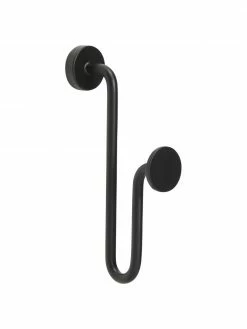 Hübsch Patère métal noir Swing, larg. 3 x haut. 13 cm