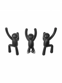 Umbra Patères design noires Buddy, 3 élém., Lot de différentes tailles