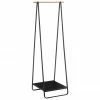 Yamazaki Porte-manteau en m&eacute;tal noir Tower, larg. 52 x haut. 140 cm