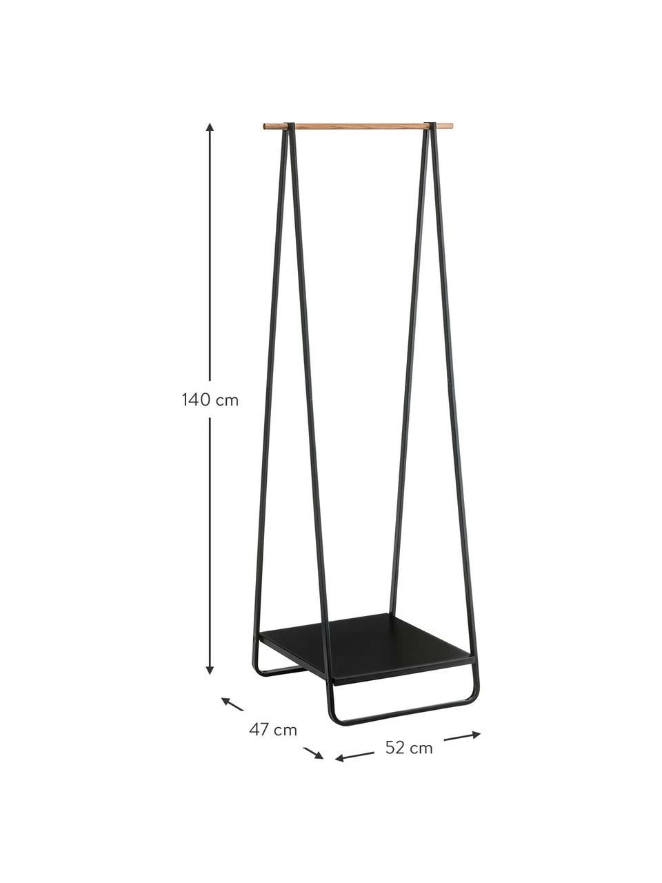 Yamazaki Porte-manteau en métal noir Tower, larg. 52 x haut. 140 cm – Image 3