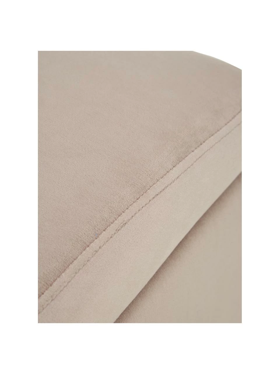 Westwing Collection Pouf avec rangement velours taupe Winou, larg. 50 x haut. 48 cm – Image 6