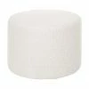 Westwing Collection Pouf blanc cr&egrave;me peluche blanc cr&egrave;me Daisy, Ø 54 x haut. 38 cm