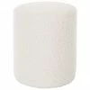 Westwing Collection Pouf blanc peluche blanc cr&egrave;me Daisy, Ø 38 x haut. 45 cm