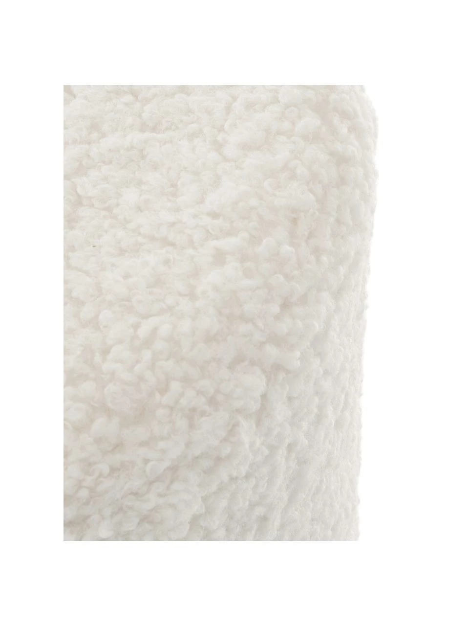 Westwing Collection Pouf blanc peluche blanc crème Daisy, Ø 38 x haut. 45 cm – Image 6