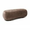 Westwing Collection Pouf canap&eacute; haricot brun Alba, larg. 130 x prof. 62 cm