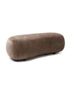 Westwing Collection Pouf canapé haricot brun Alba, larg. 130 x prof. 62 cm