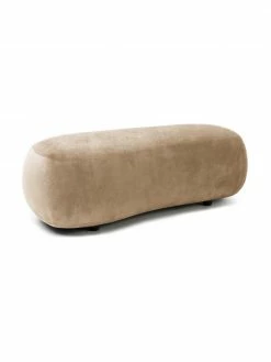 Westwing Collection Pouf canapé haricot couleur sable Alba, larg. 130 x prof. 62 cm