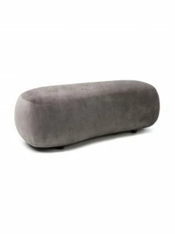Westwing Collection Pouf canapé haricot gris Alba, larg. 130 x prof. 62 cm