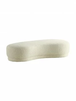 Pouf en peluche blanc crème Coconino, larg. 160 x haut. 36 cm