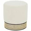 Westwing Collection Pouf rond avec cannage Mara, Ø 37 x haut. 39 cm
