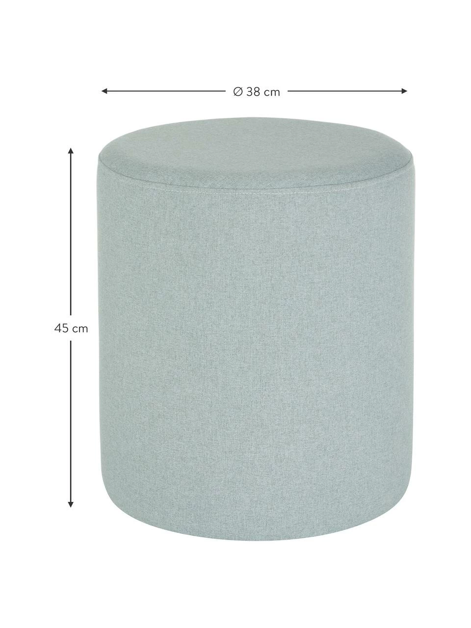 Westwing Collection Pouf rond bleu-vert Daisy, Ø 38 x haut. 45 cm – Image 3