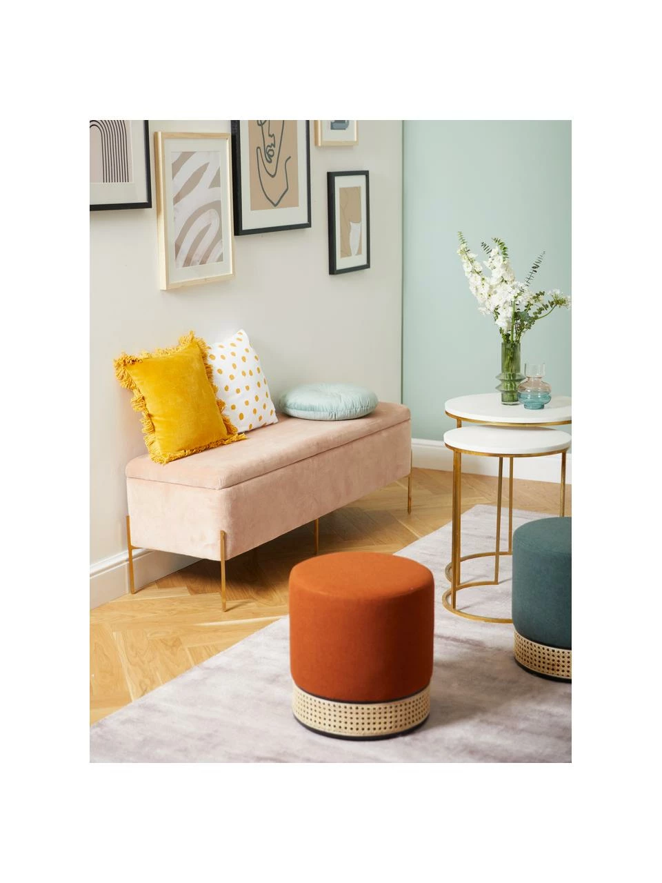 Westwing Collection Pouf rond en cannage Mara, Ø 37 x haut. 39 cm – Image 6