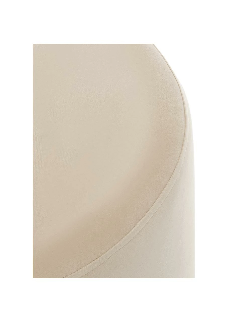 Westwing Collection Pouf rond en velours beige Daisy, Ø 54 x haut. 38 cm – Image 5