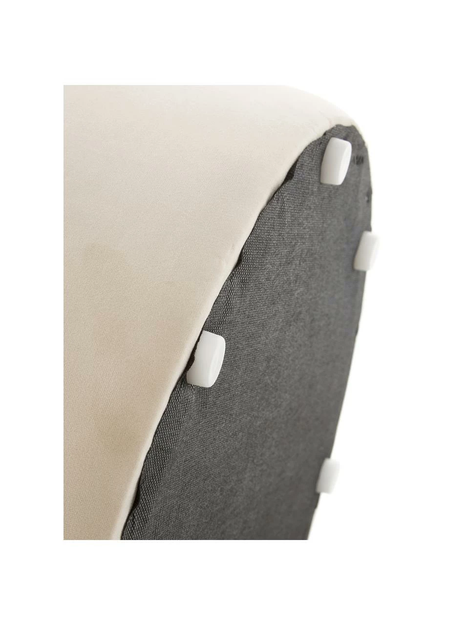 Westwing Collection Pouf rond en velours beige Daisy, Ø 54 x haut. 38 cm – Image 6