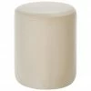 Westwing Collection Pouf rond velours Daisy, Ø 38 x haut. 45 cm