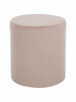 Westwing Collection Pouf rond velours Daisy, Ø 38 x haut. 45 cm